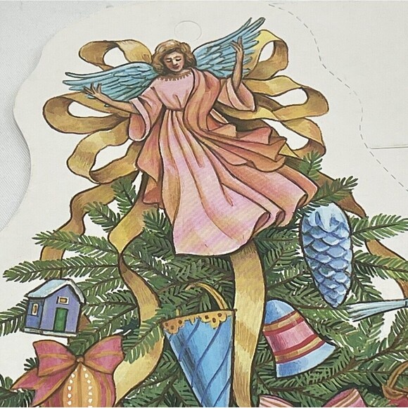 Vintage 2 Paper Magic Group Christmas Tree Bear Gifts Die Cut Decoration 13” - Picture 8 of 15